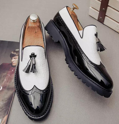 Zapatos Casuales de Cuero Retro Tallados para Hombre - Image 5