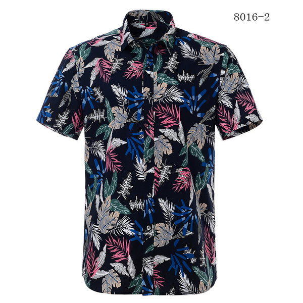 Camisa de manga corta estampada para hombre estilo europeo