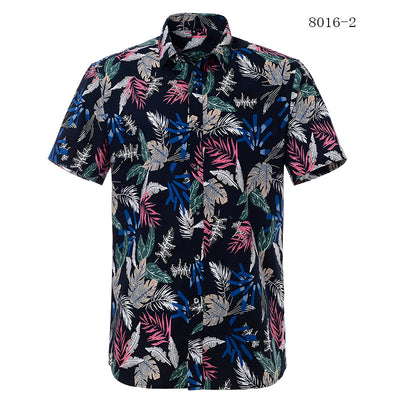 Camisa de manga corta estampada para hombre estilo europeo