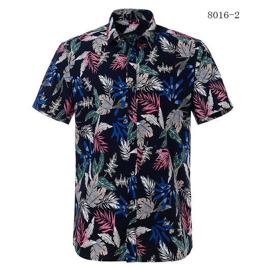 Camisa de manga corta estampada para hombre estilo europeo