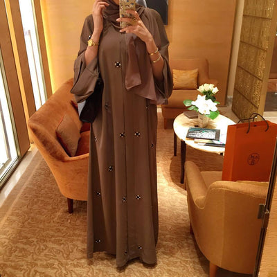 Cardigan Robe Islámico con Cuentas Decorativas