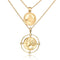 Vintage Dorado Alloy Human Head Seal Disc Necklace Dorado