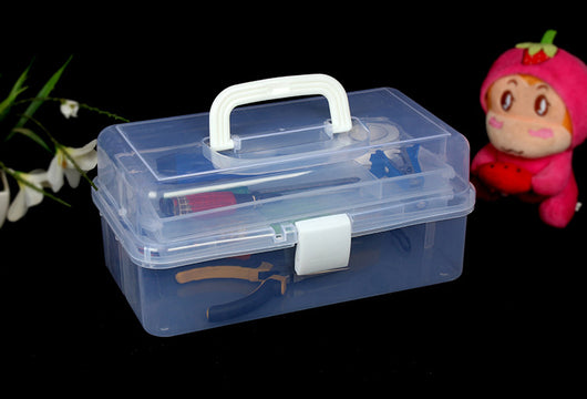 Caja de herramientas artística de 2 niveles con compartimentos - Image 4