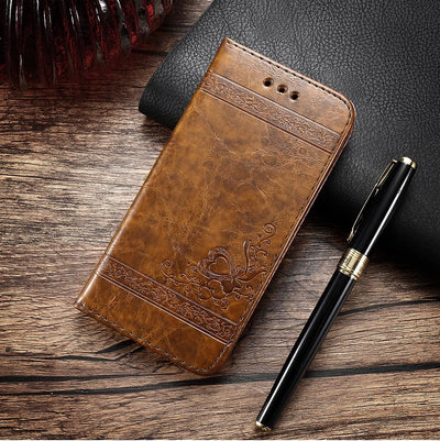 Funda Tipo Libro de Cuero Retro Lujo Compatible con iPhone y Samsung Galaxy