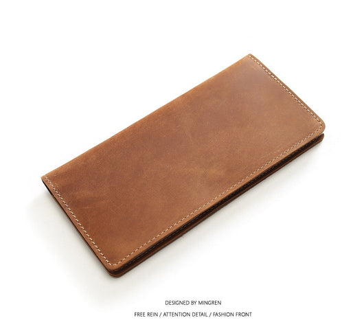 Billetera Larga de Cuero Retro Minimalista - Piel Auténtica Primera Capa - Image 18