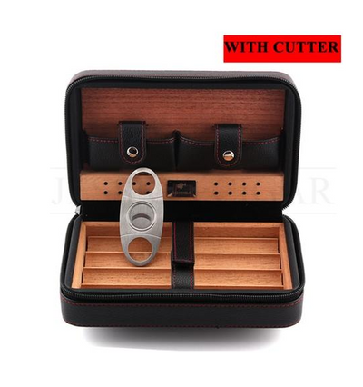 Humidificador de Viaje Premium en Cuero - Estuche Portátil para Puros