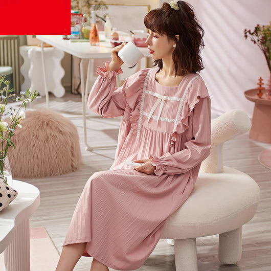 Pijama Largo de Algodón Puro para Mujer - Otoño e Invierno - Image 14