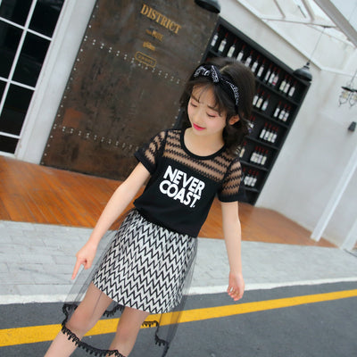 Vestido Casual de Malla con Letras para Niñas - Image 10