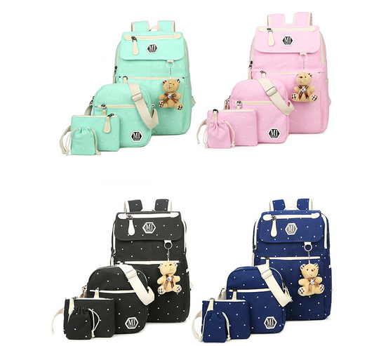 Mochila Canvas con Lunares - Diseño Moderno y Funcional