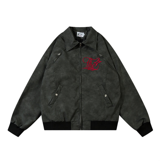 Chaqueta de Cuero Suelta con Bordado Gótico - Image 12