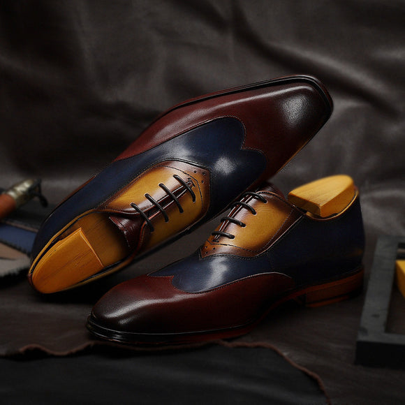 Zapatos Retro con Combinación de Colores para Hombre