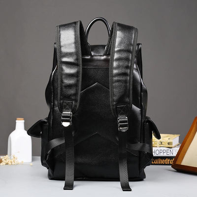 Mochila de Cuero para Hombre Estilo Coreano - Bolso Ejecutivo Convertible con Diseño Moderno - Image 3