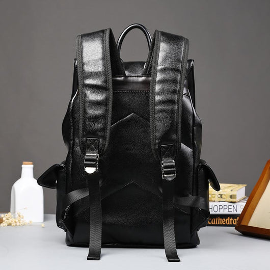 Mochila de Cuero para Hombre Estilo Coreano - Bolso Ejecutivo Convertible con Diseño Moderno - Image 3