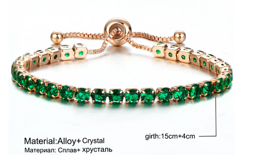 Pulsera de Cristal con Deslizador Ajustable - Joyería Chapada en Oro para Mujer - Image 19