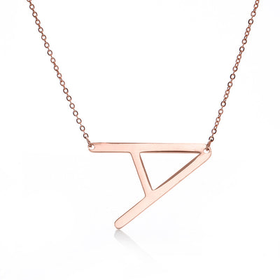 Collar Inicial Acero Inoxidable Chapado en Oro Rosa - Image 99