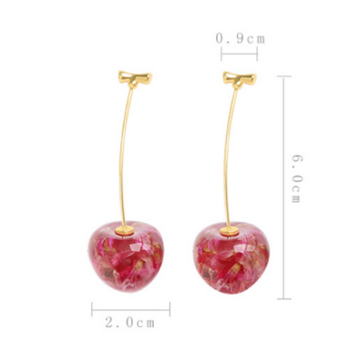 Aretes Colgantes de Cereza con Elegancia Francesa - Image 7