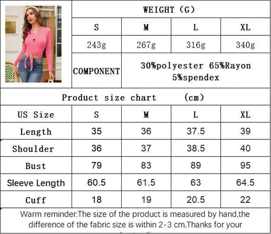 Blusa Casual Entallada con Cintura Anudada y Cuello en V - Image 6