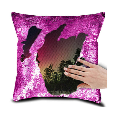 Funda de Cojín Decorativa Reversible con Lentejuelas Personalizable - Foto y Texto 16x16" - Image 9