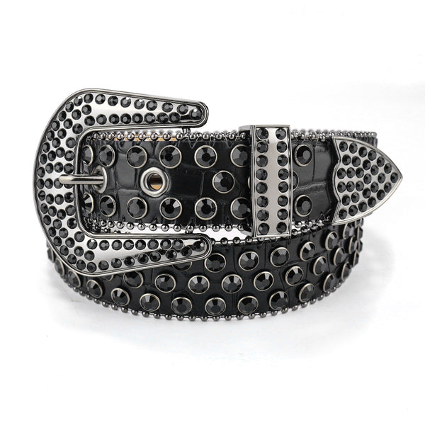 Cinturón Ancho Hip Hop con Remaches y Lentejuelas Brillantes Estilo Punk - Image 7