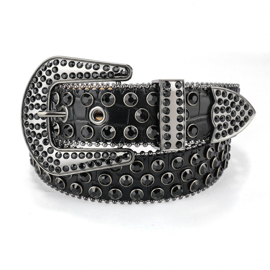 Cinturón Ancho Hip Hop con Remaches y Lentejuelas Brillantes Estilo Punk - Image 7