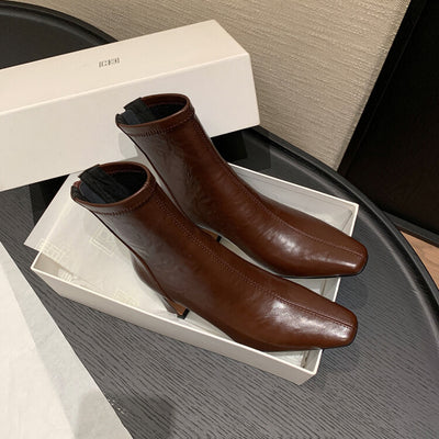 Botas de Tacón Alto Estilo Francés en Cuero Genuino para Mujer - Image 16