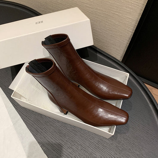 Botas de Tacón Alto Estilo Francés en Cuero Genuino para Mujer - Image 16