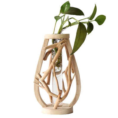 Jarrón de Madera Maciza Artesanal con Diseño de Paisaje - Image 13