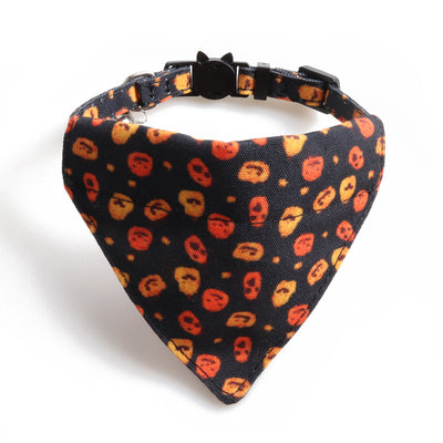 Juego de Collar y Babero para Gato Halloween con Diseño de Calabaza - Image 5