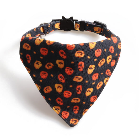Juego de Collar y Babero para Gato Halloween con Diseño de Calabaza - Image 5