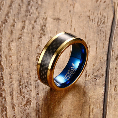 Anillo de Acero Tungsteno con Fibra de Carbono 8MM - Image 5