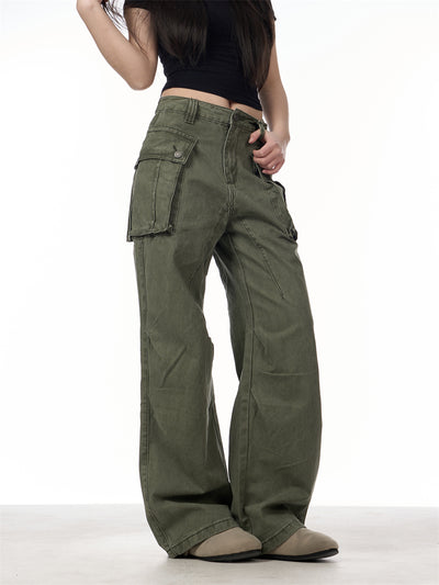 Overol Vintage Desgastado con Bolsillos Grandes - Image 13