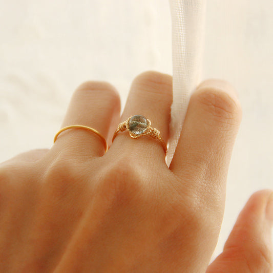 Anillo Twist Cuarzo Verde Natural - Image 2