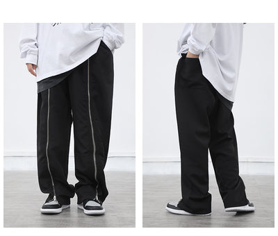 Pantalones Anchos de Pierna Ancha en Negro con Cierre - Image 17