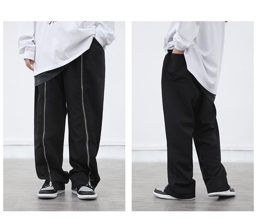 Pantalones Anchos de Pierna Ancha en Negro con Cierre - Image 17