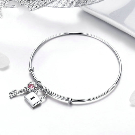 Pulsera de Candado del Amor Ajustable con Llave - Image 3