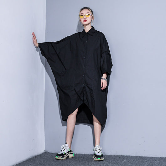 Vestido Talla Grande con Corte Asimétrico - Image 3