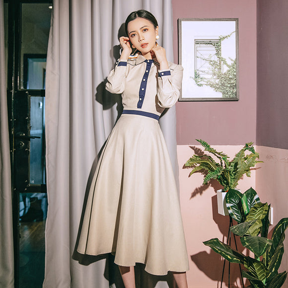Vestido Retro Republic con Combinación de Colores
