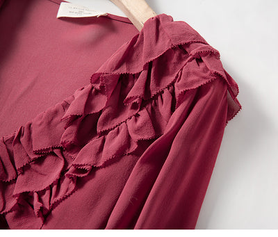 Camisa de Seda Escote V para Industria Pesada con Detalles en Madera - Image 3