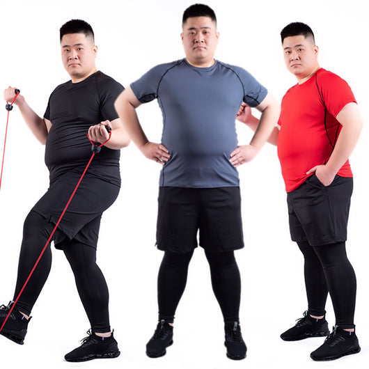 Conjunto de Fitness Elástico de Secado Rápido para Hombre Talla Grande