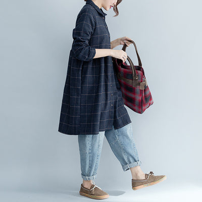 Vestido Largo Escocés de Lana para Mujer - Estilo Universitario Otoño Invierno - Image 2