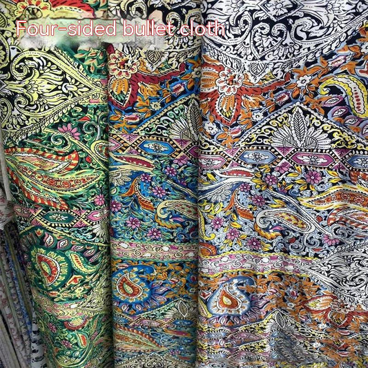 Tela de Vestido para Mujer Tejida con Estampado Elástico 100D Estilo Antiguo