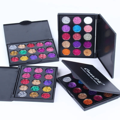 Paleta de Sombras Glitter Impermeable 15 Colores - Pigmentos Brillantes Diamante - Image 5