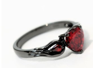 Anillos de Amor con Circonia Roja Rubí para Mujer - Image 2