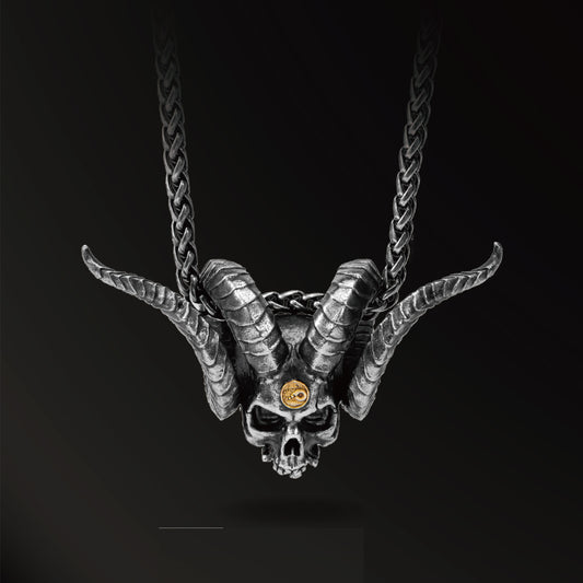 Colgante de Plata 925 con Incrustaciones de Oro 18k Estilo Punk