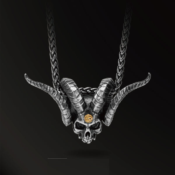 Colgante de Plata 925 con Incrustaciones de Oro 18k Estilo Punk