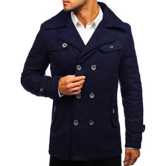 Abrigo de Lana Doble Botonadura Slim Fit para Hombre - Image 15