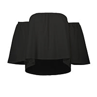 Blusa Elegante Hombros Descubiertos con Cuello Anudado - Chifón Manga 7/8