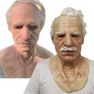 Máscara de Anciano con Cabello Blanco y Barba para Halloween - Image 5