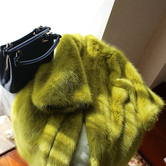 Long Soft Faux Fur Coat - Elegant and Warm Design