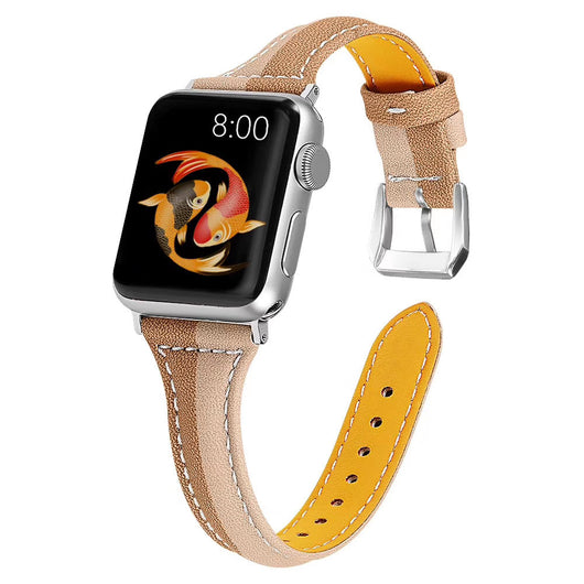 Correa de Reloj Bicolor de Cuero con Diseño T para Apple Watch 5ª, 6ª Generación y SE - Image 13